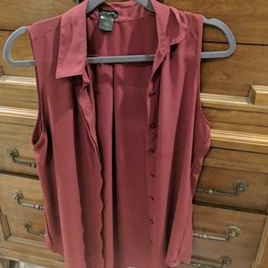 Ann Taylor sleeveless button blouse